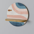 TWO HALVES Estante Redondo Decorativo en Efecto Roble