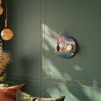 TWO HALVES Estante Redondo Decorativo en Efecto Roble