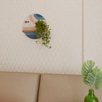 TWO HALVES Estante Redondo Decorativo en Efecto Roble