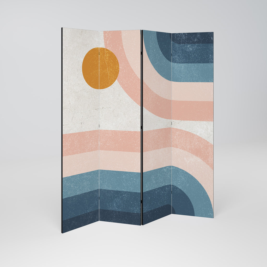 TWO HALVES Biombo de 4 paneles