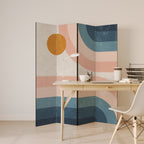 TWO HALVES Decorative 4-Panel Room Divider