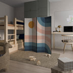 TWO HALVES Decorative 4-Panel Room Divider