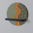 SIMPLE SOLUTIONS Round Art Shelf In Black Finish