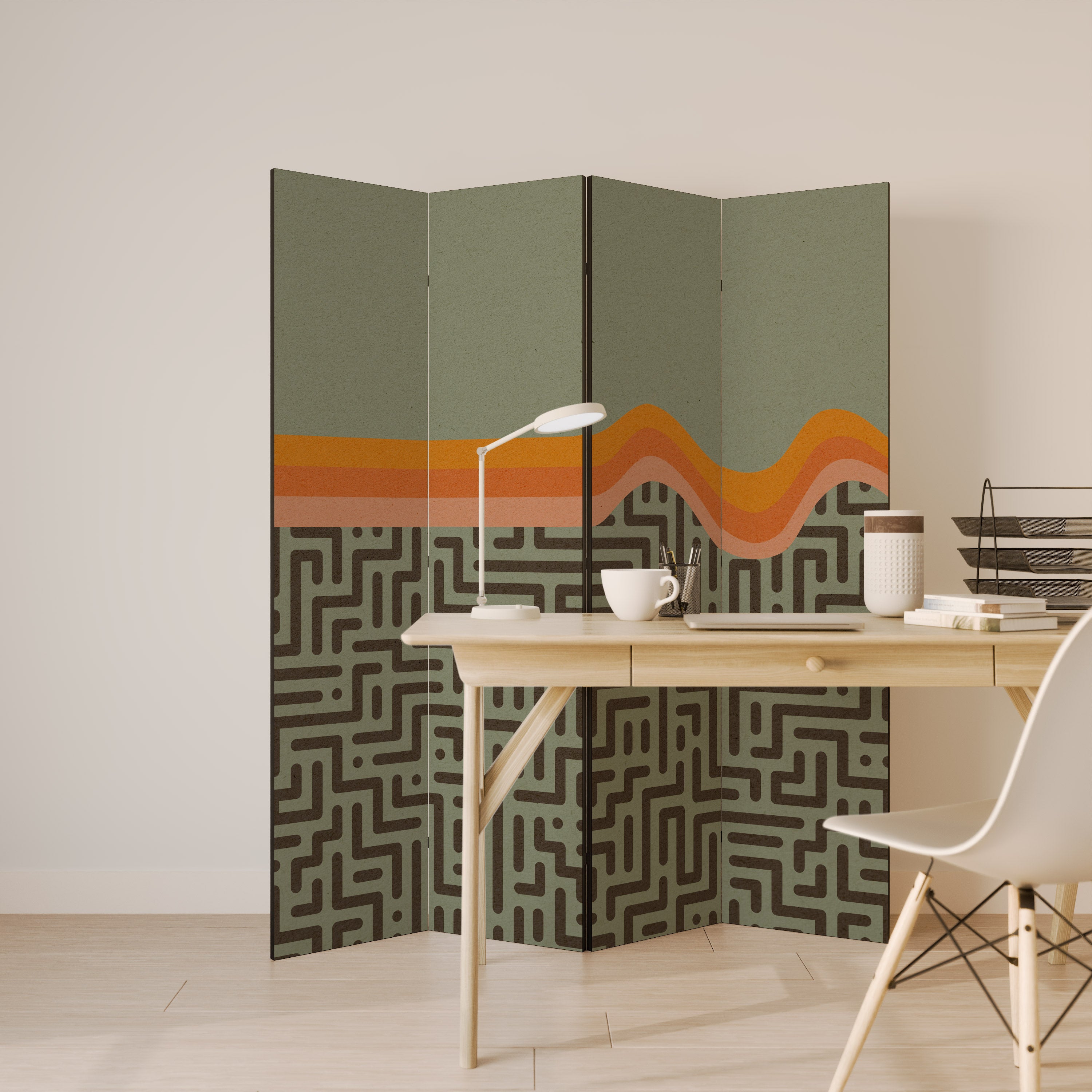 SIMPLE SOLUTIONS Biombo de 4 paneles