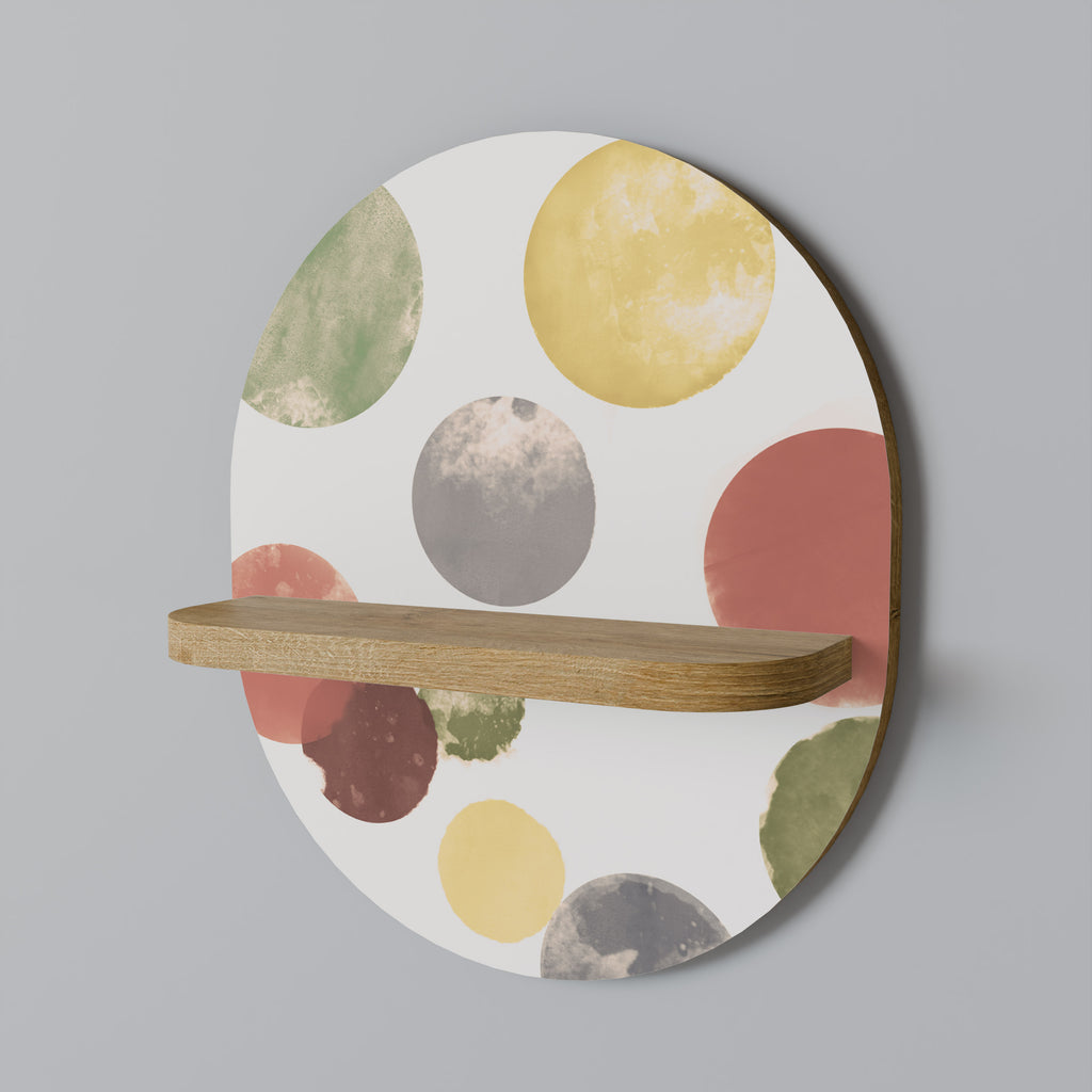 FELICIDAD FUGAZ Estantería de arte ovalada en efecto roble