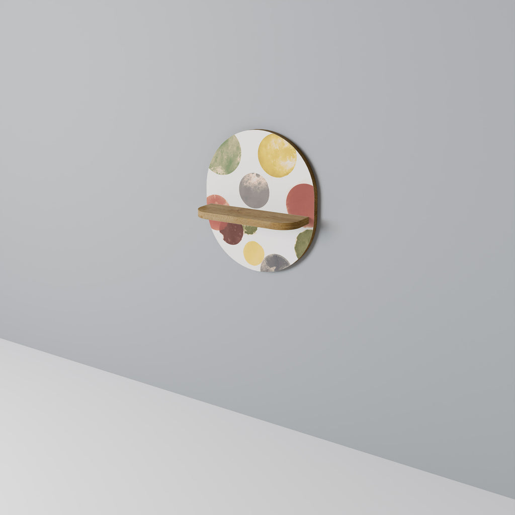 FELICIDAD FUGAZ Estantería de arte ovalada en efecto roble