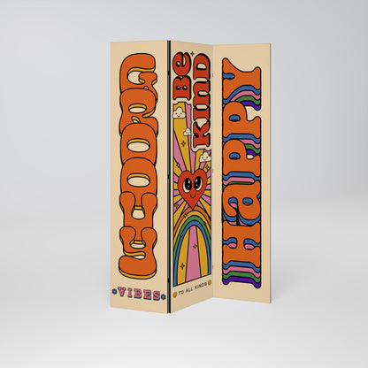 GROOVY POSTERS Biombo de 3 paneles