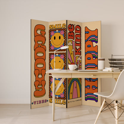 GROOVY POSTERS Biombo de 4 paneles