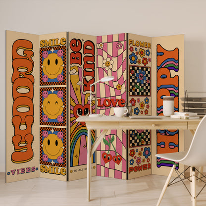 GROOVY POSTERS Biombo de 6 paneles