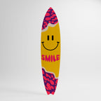 KEEP SMILING Panel decorativo de tabla de surf