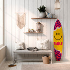 KEEP SMILING Panel decorativo de tabla de surf