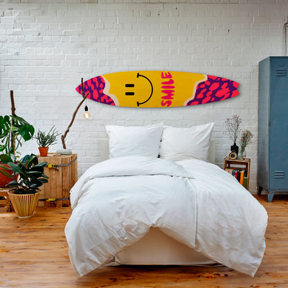 KEEP SMILING Panel decorativo de tabla de surf