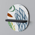 BOTANICAL HURRICANE Estante Ovalado Decorativo en Acabado Negro