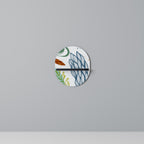 BOTANICAL HURRICANE Estante Ovalado Decorativo en Acabado Negro