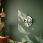 BOTANICAL HURRICANE Estante Ovalado Decorativo en Acabado Negro