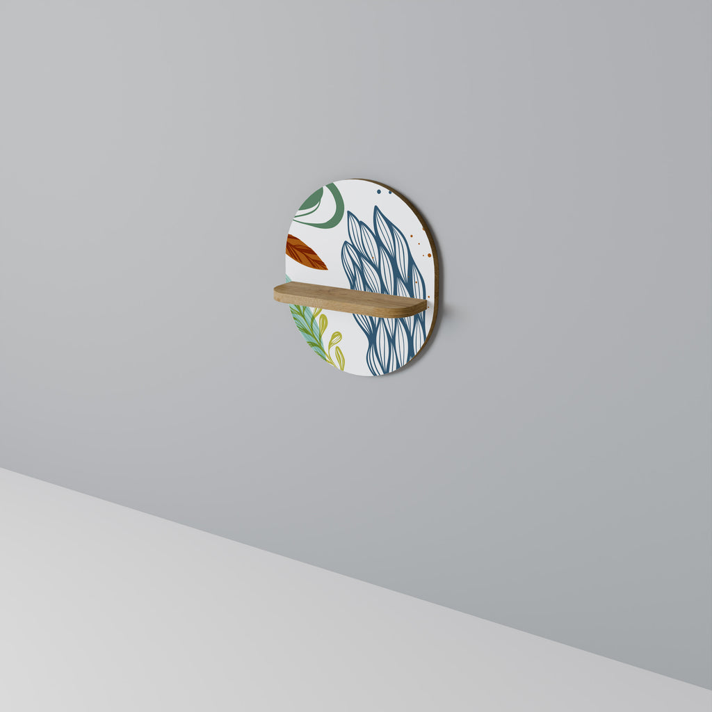 HURACÁN BOTÁNICO Estantería de arte ovalada con efecto roble