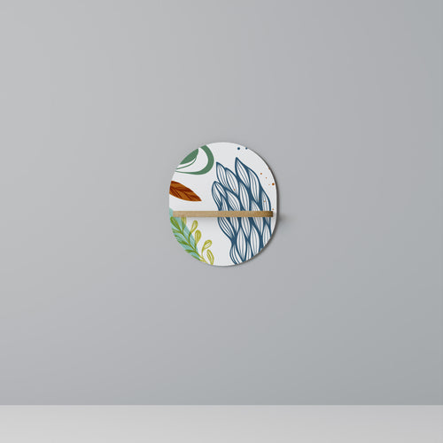 BOTANICAL HURRICANE Estante Ovalado Decorativo en Efecto Roble