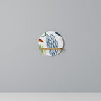 BOTANICAL HURRICANE Round Art Shelf In Oak Effect