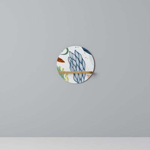 BOTANICAL HURRICANE Estante Redondo Decorativo en Efecto Roble