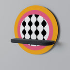 TEARS IN HEAVEN Round Art Shelf In Black Finish