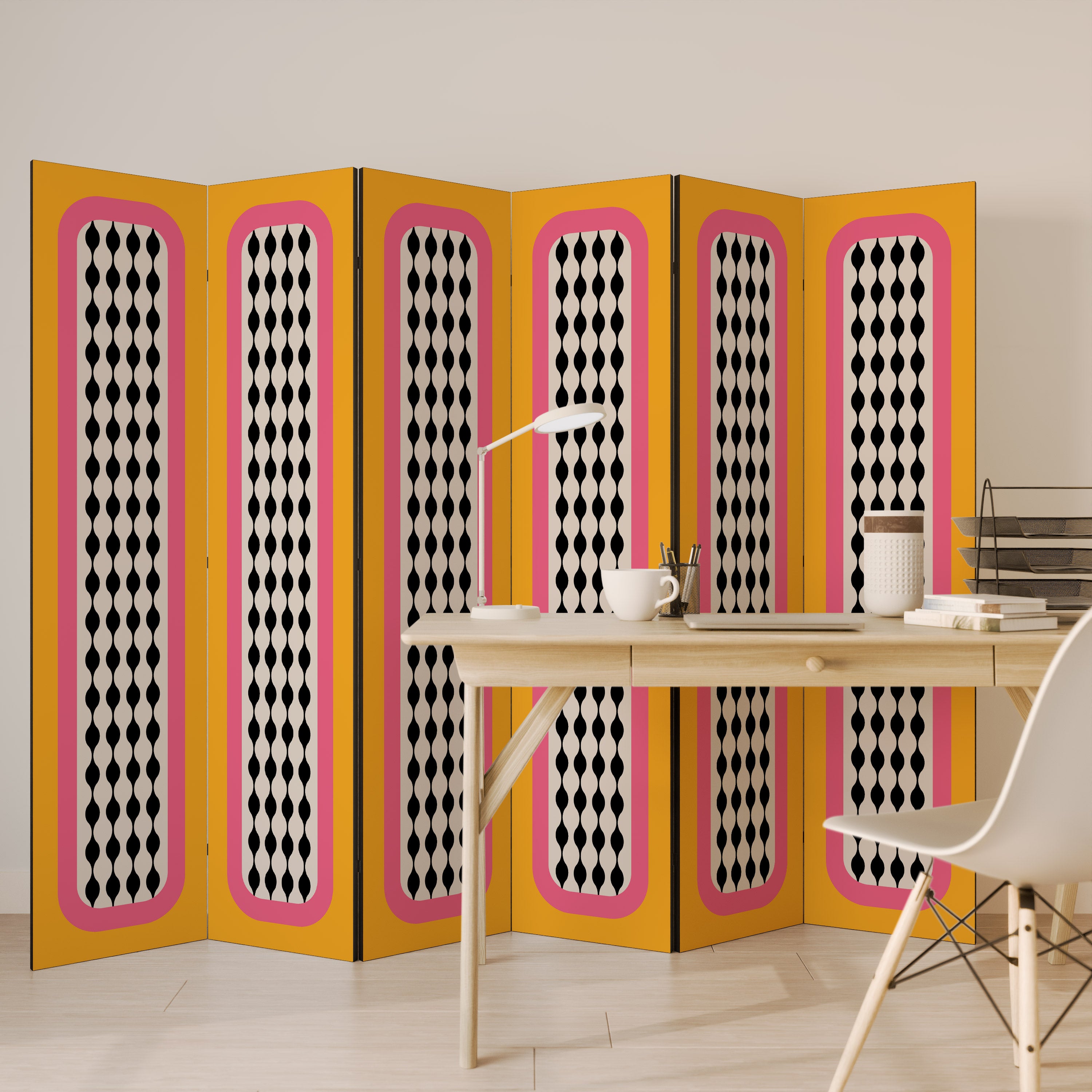 Biombo decorativo de 6 paneles "Lágrimas en el cielo"