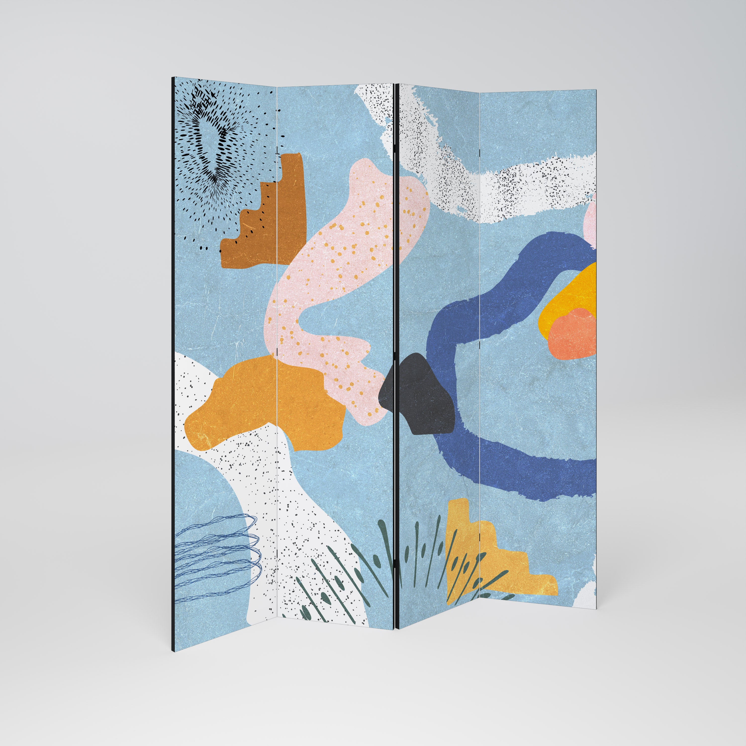 DREAMY SWIRLS Biombo de 4 paneles