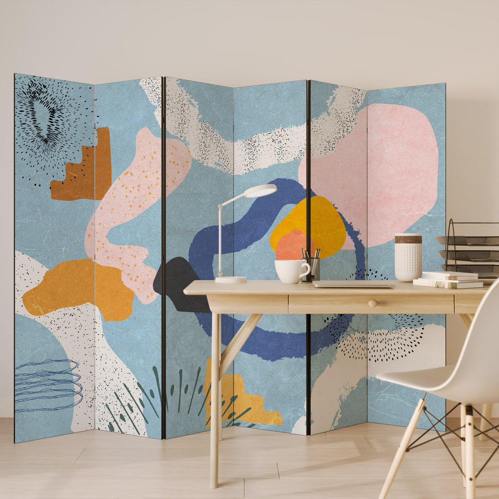 Biombo decorativo de 6 paneles DREAMY SWIRLS