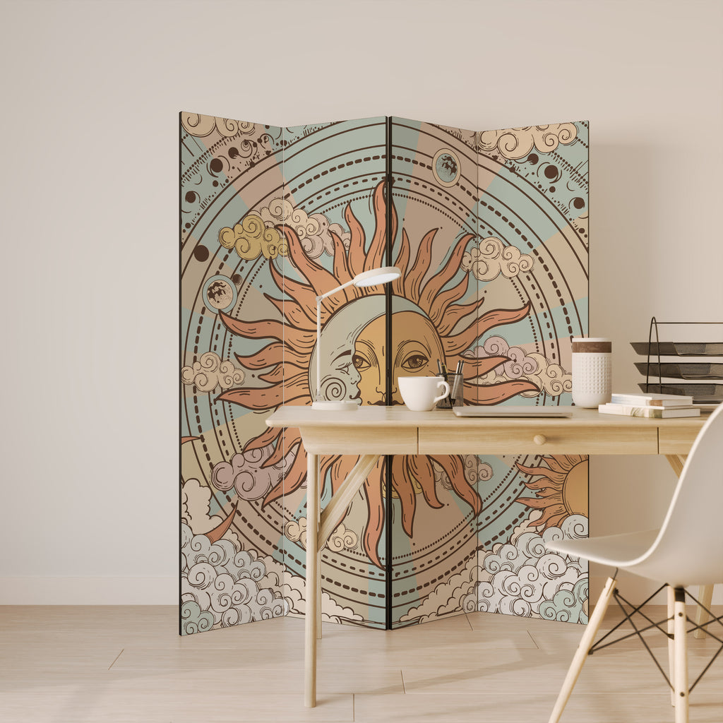 MYSTICAL STRUCTURE Decorative 4-Panel Room Divider