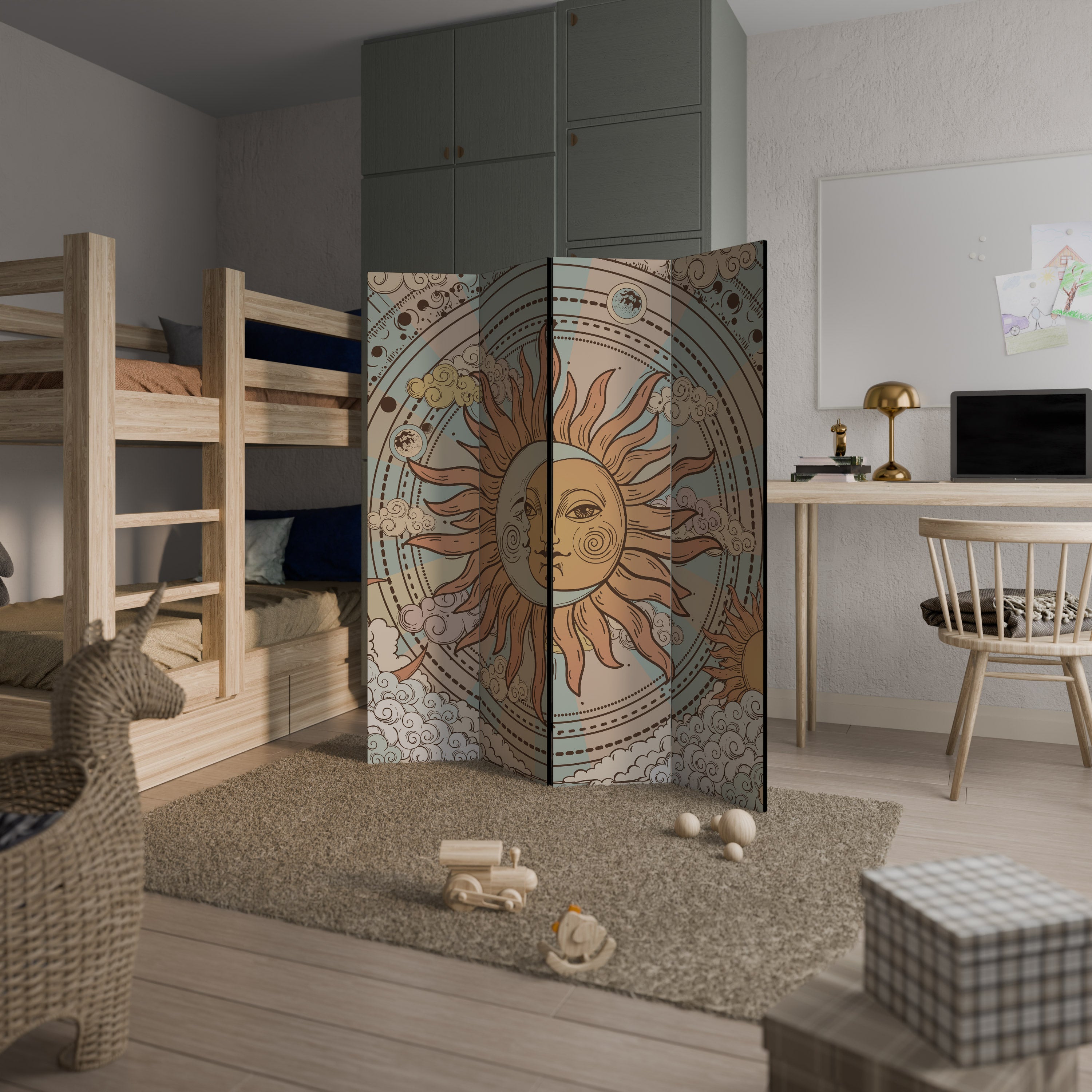 MYSTICAL STRUCTURE Biombo de 4 paneles