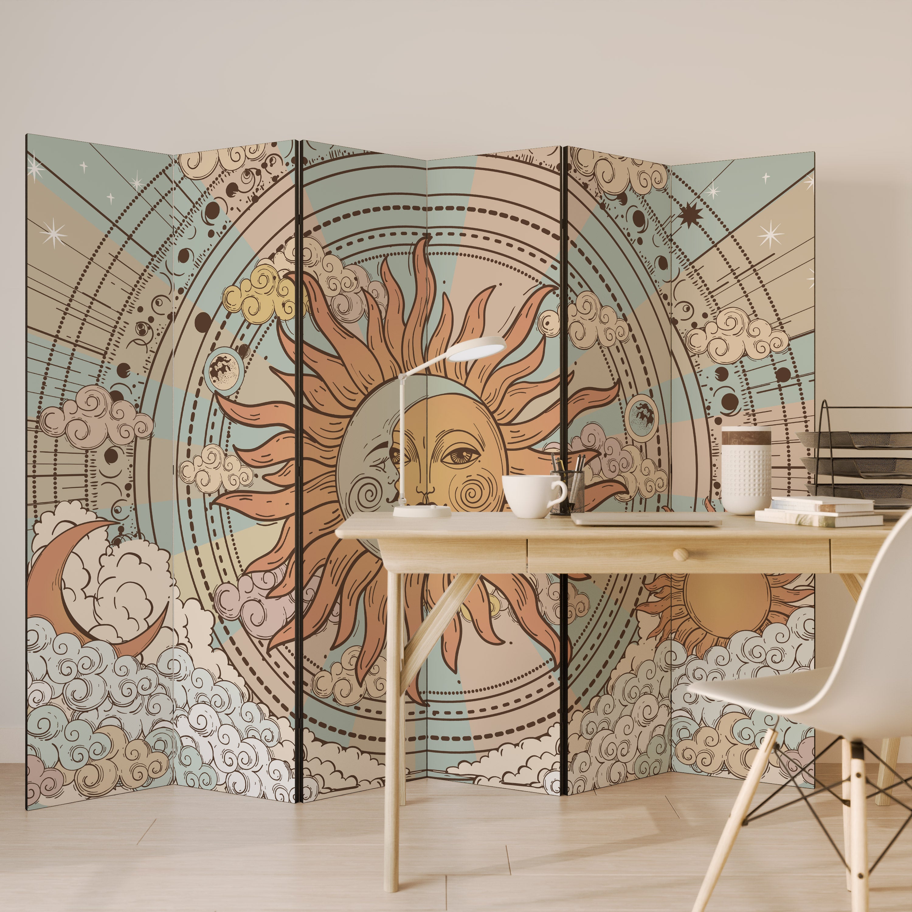 Biombo decorativo de 6 paneles ESTRUCTURA MÍSTICA