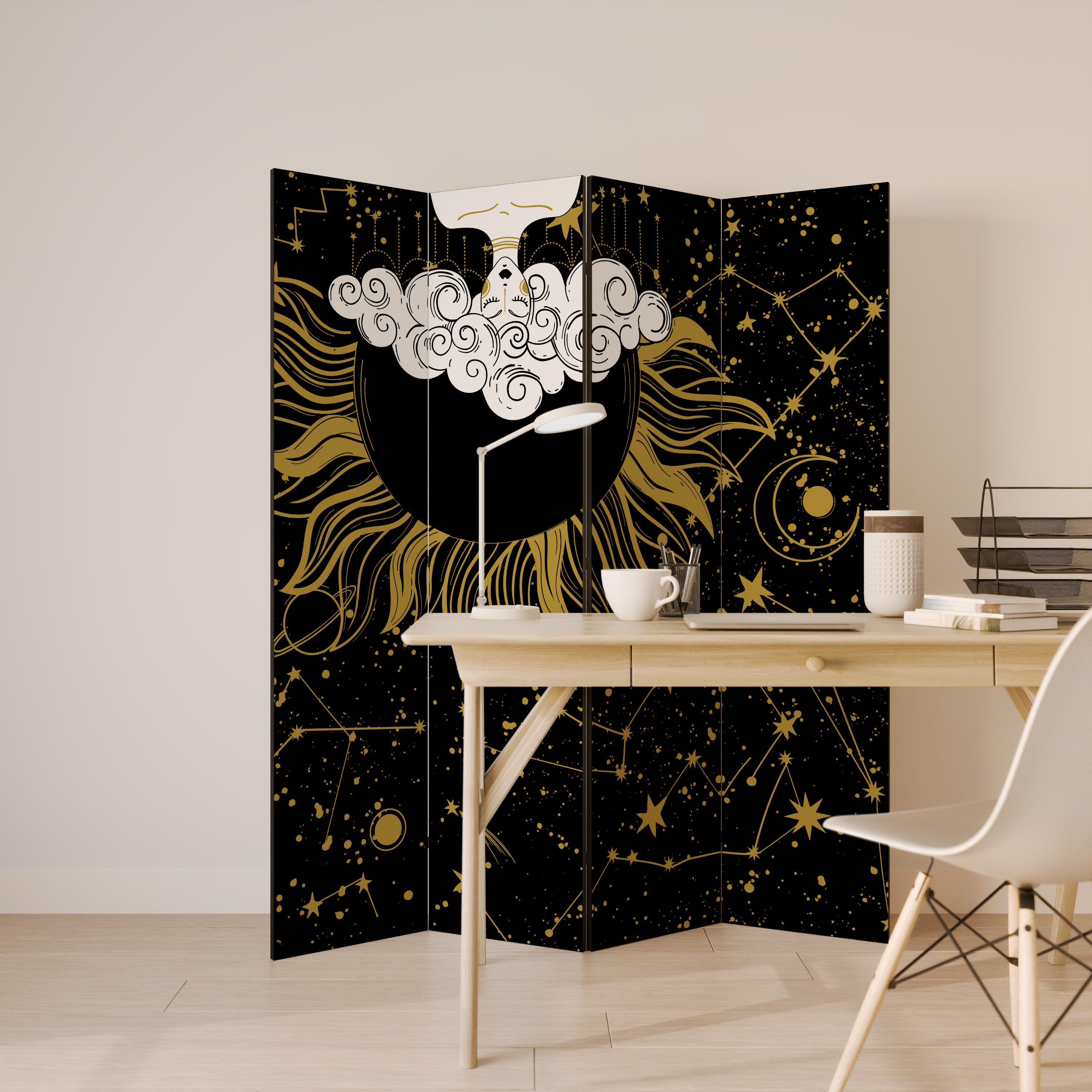 STELLAR CONSTELLATIONS Decorative 4-Panel Room Divider