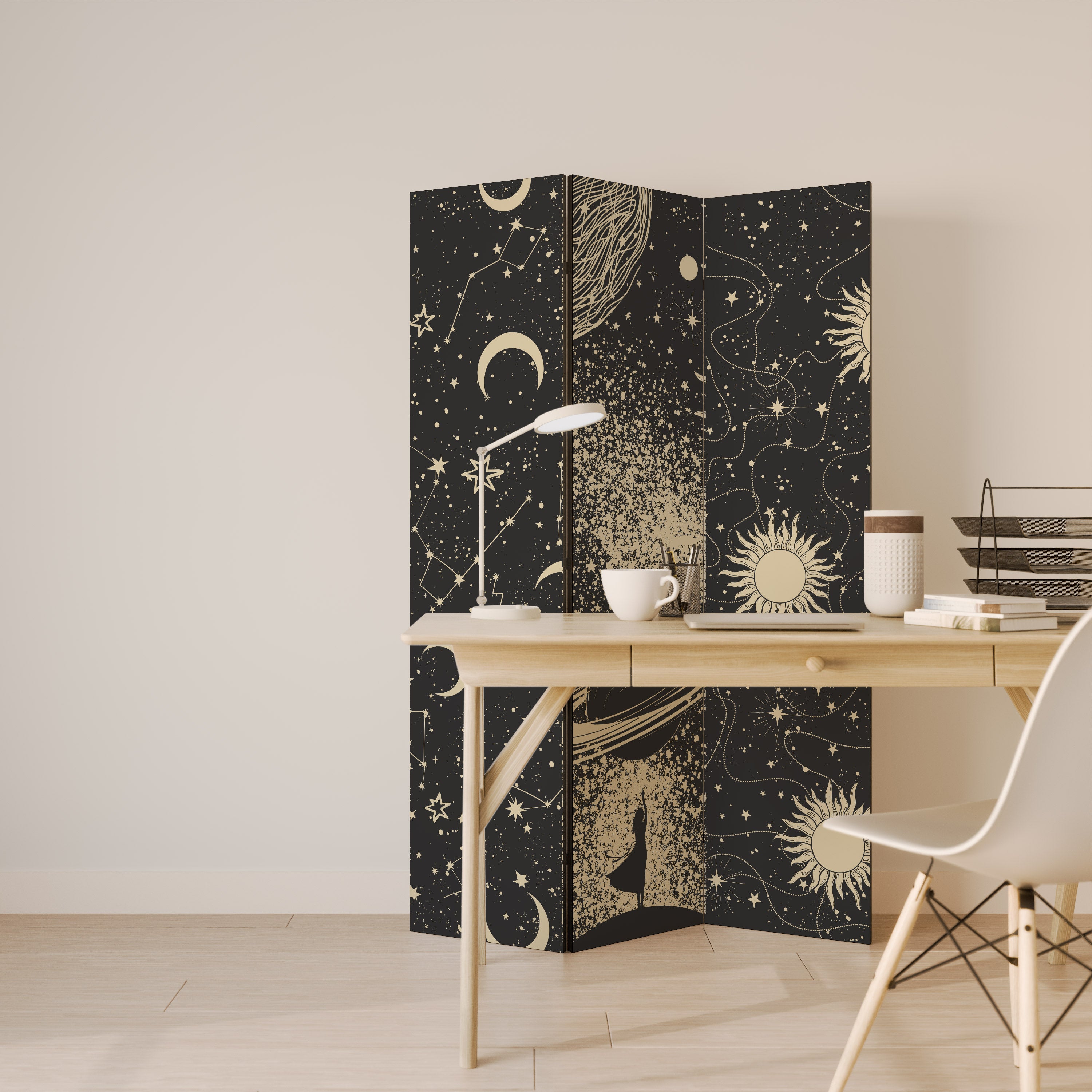 Biombo decorativo de 3 paneles BRILLIANT UNIVERSE