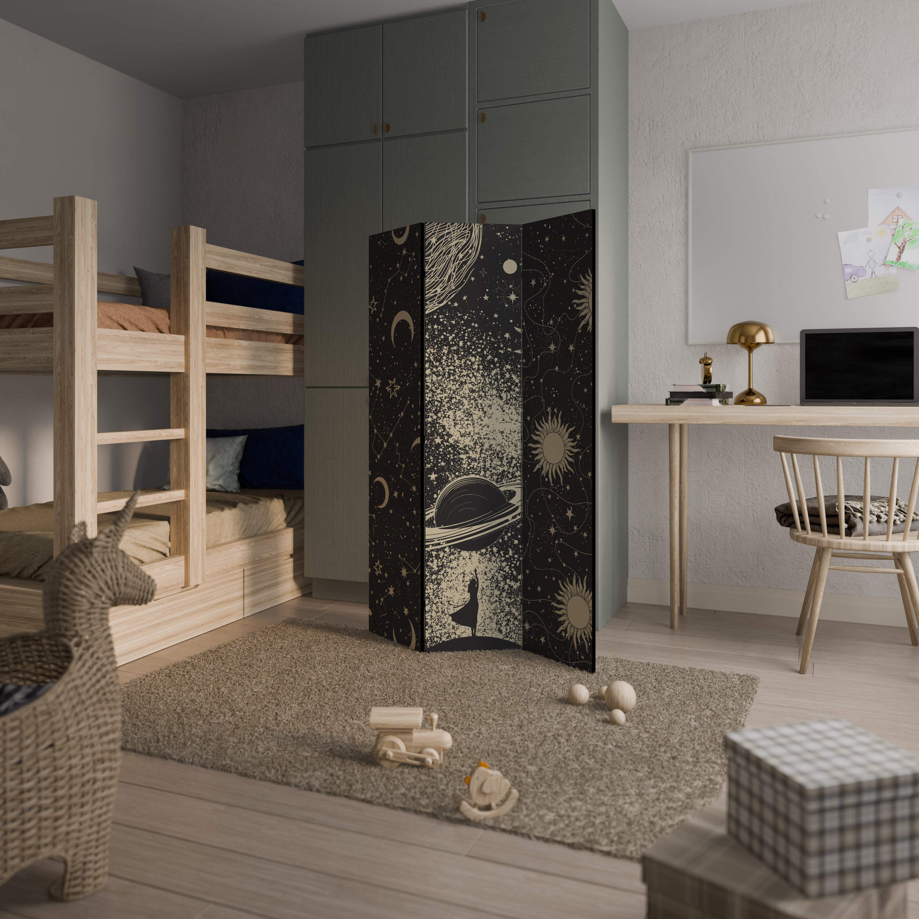 Biombo decorativo de 3 paneles BRILLIANT UNIVERSE