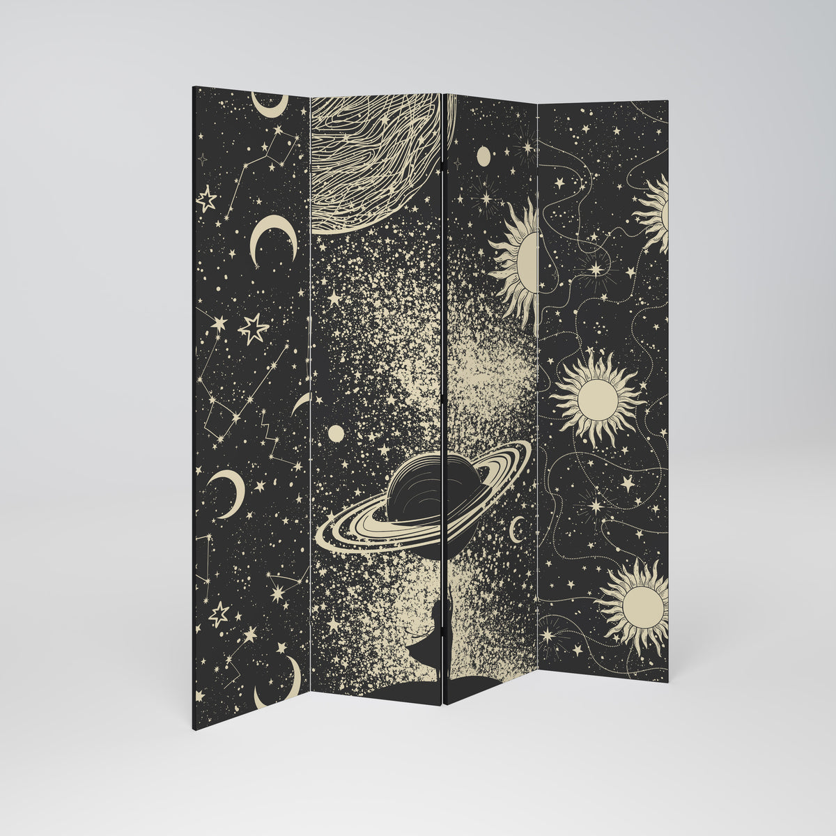 BRILLIANT UNIVERSE Biombo de 4 paneles