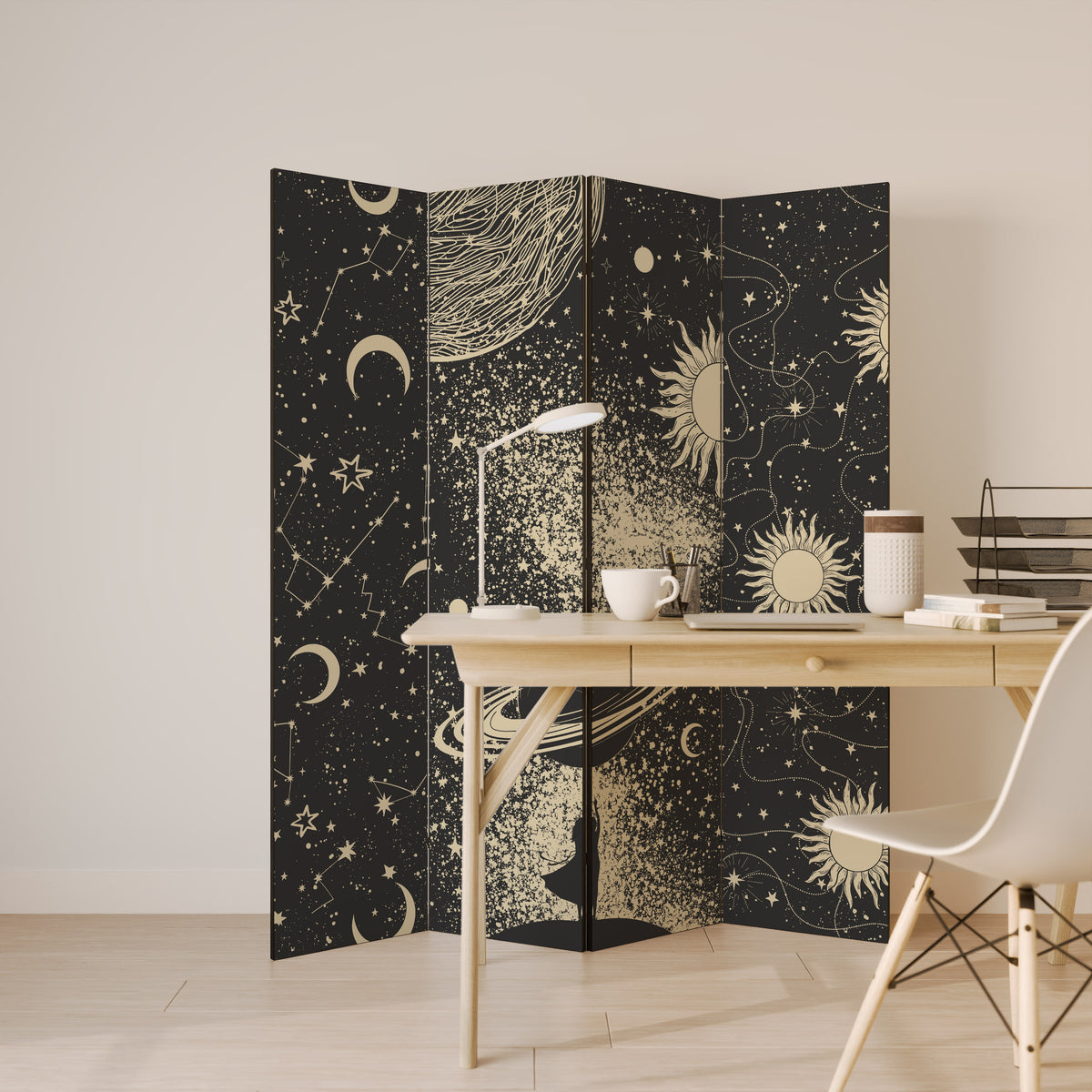 BRILLIANT UNIVERSE Biombo de 4 paneles