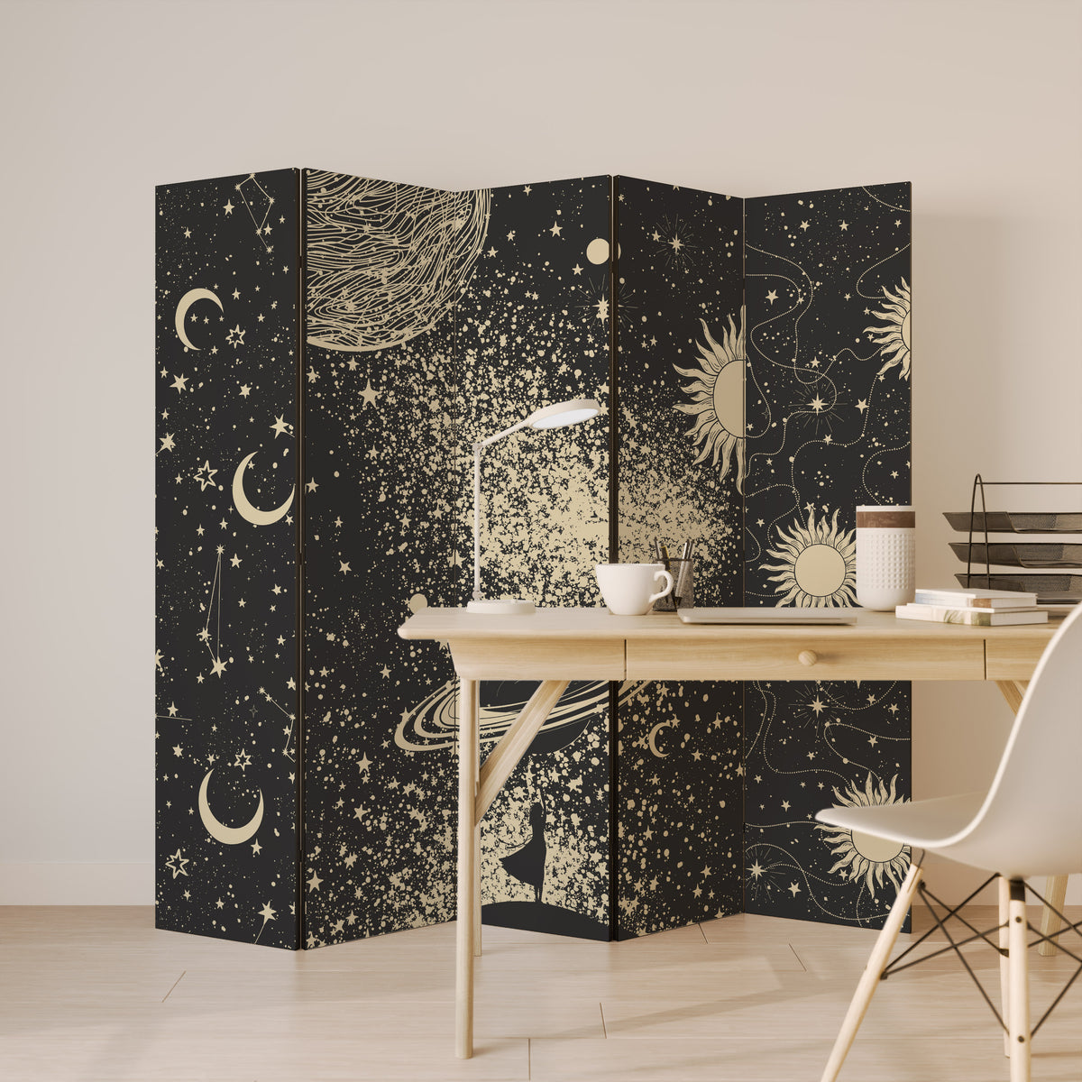 BRILLIANT UNIVERSE Biombo de 5 paneles