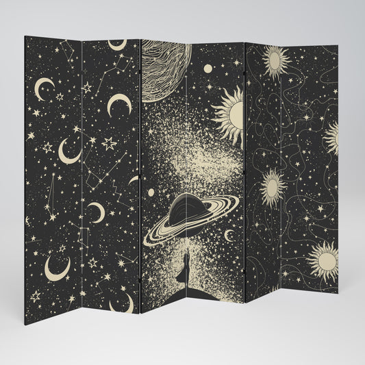 BRILLIANT UNIVERSE Biombo de 6 paneles