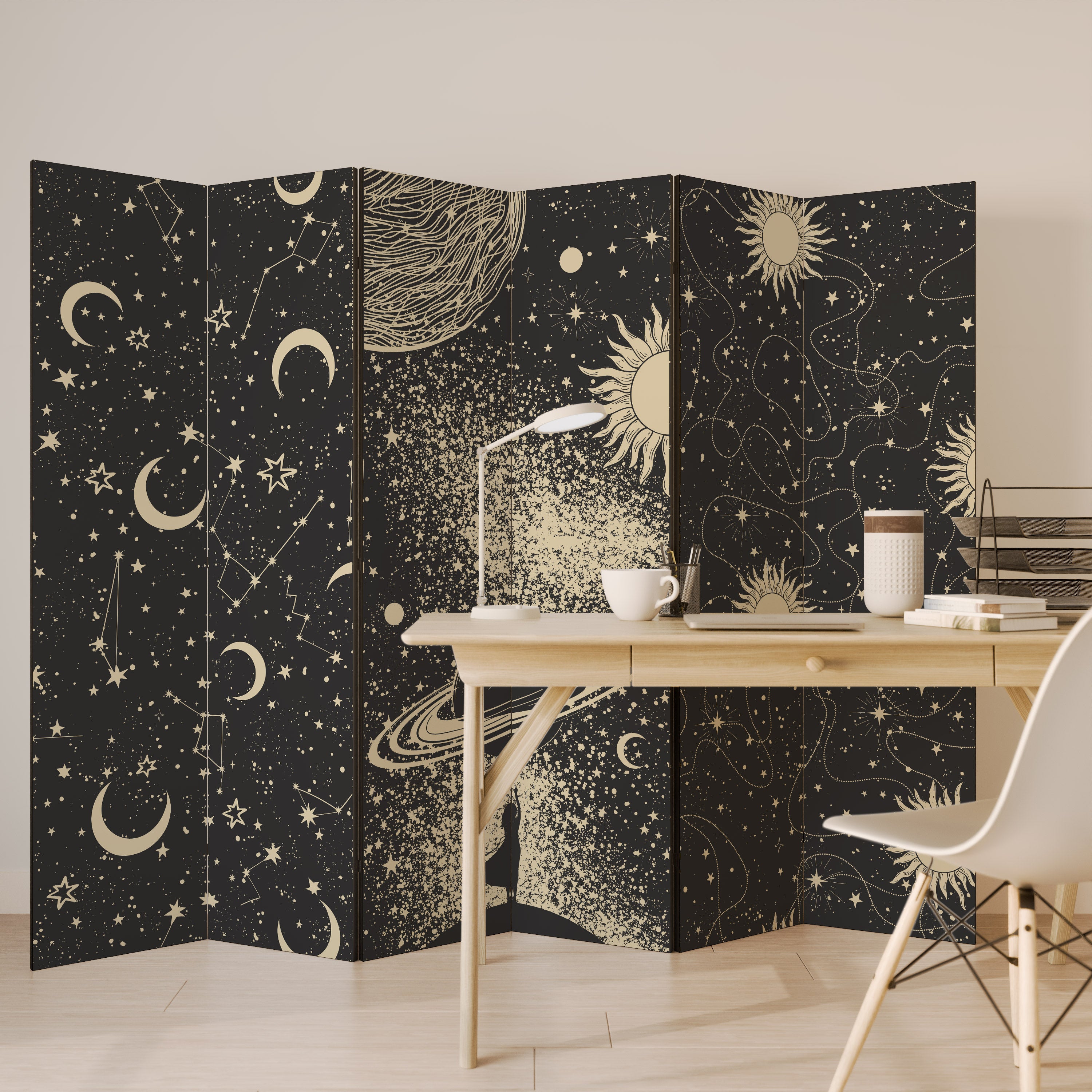 Biombo decorativo de 6 paneles BRILLIANT UNIVERSE