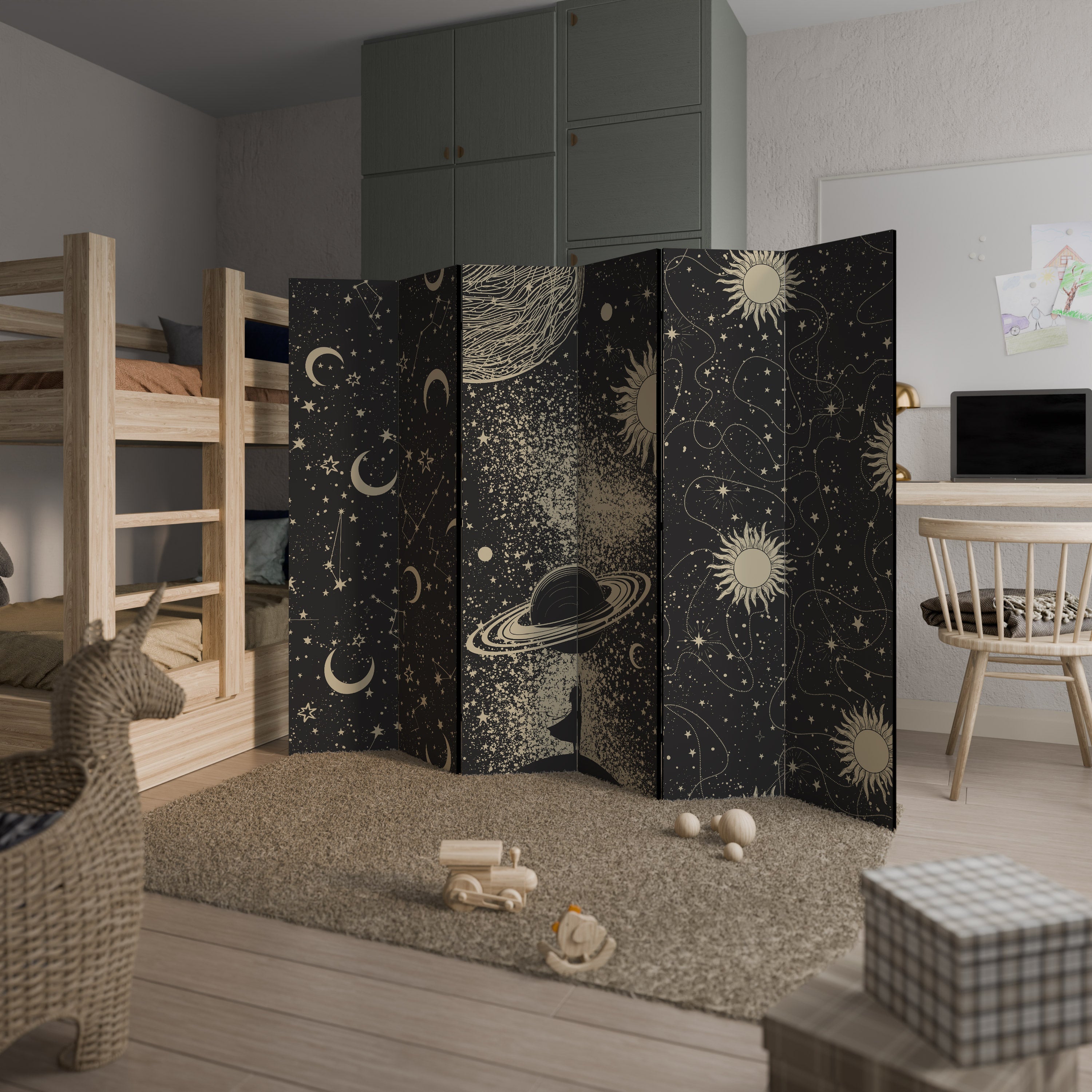 Biombo decorativo de 6 paneles BRILLIANT UNIVERSE