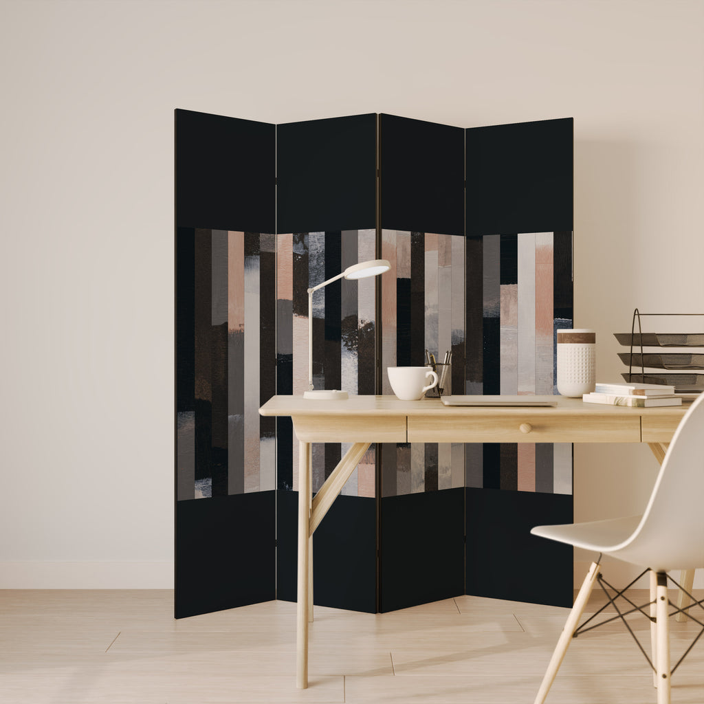 COLLAGE OF RECTANGLES Decorative 4-Panel Room Divider