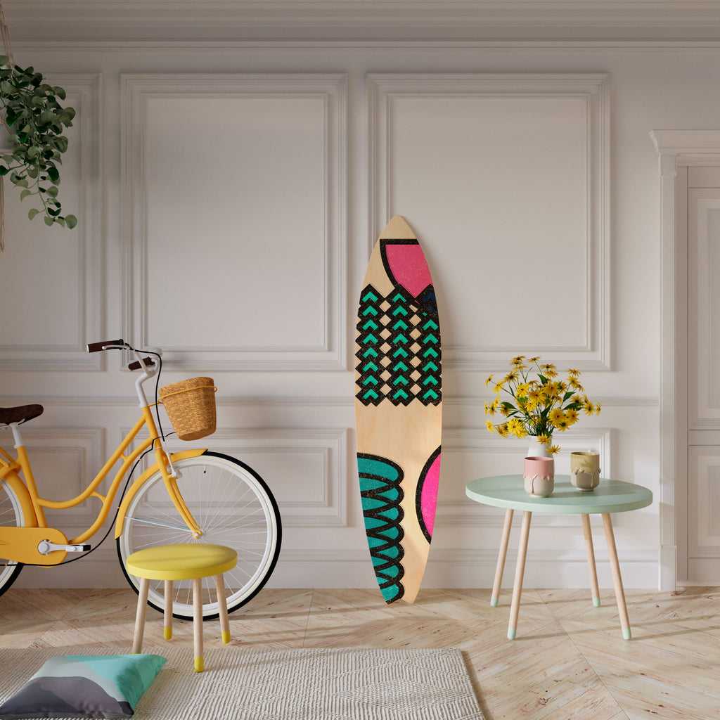 GEOMETRIC RHAPSODY Panel decorativo de tabla de surf