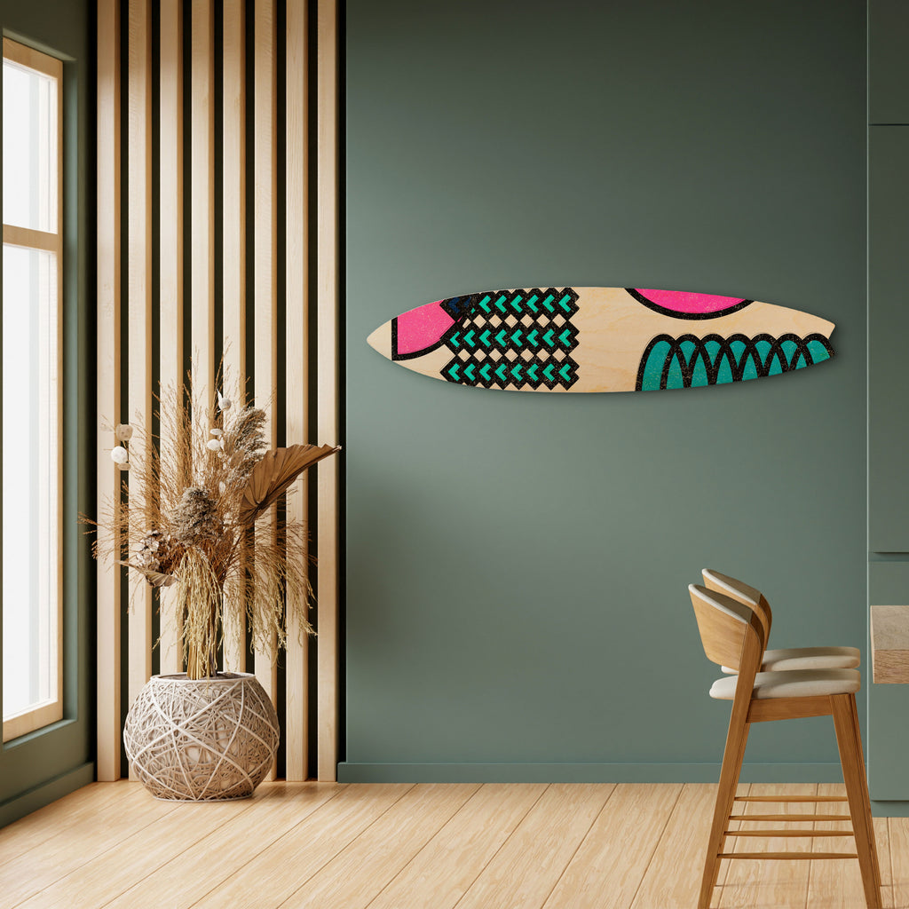 GEOMETRIC RHAPSODY Panel decorativo de tabla de surf