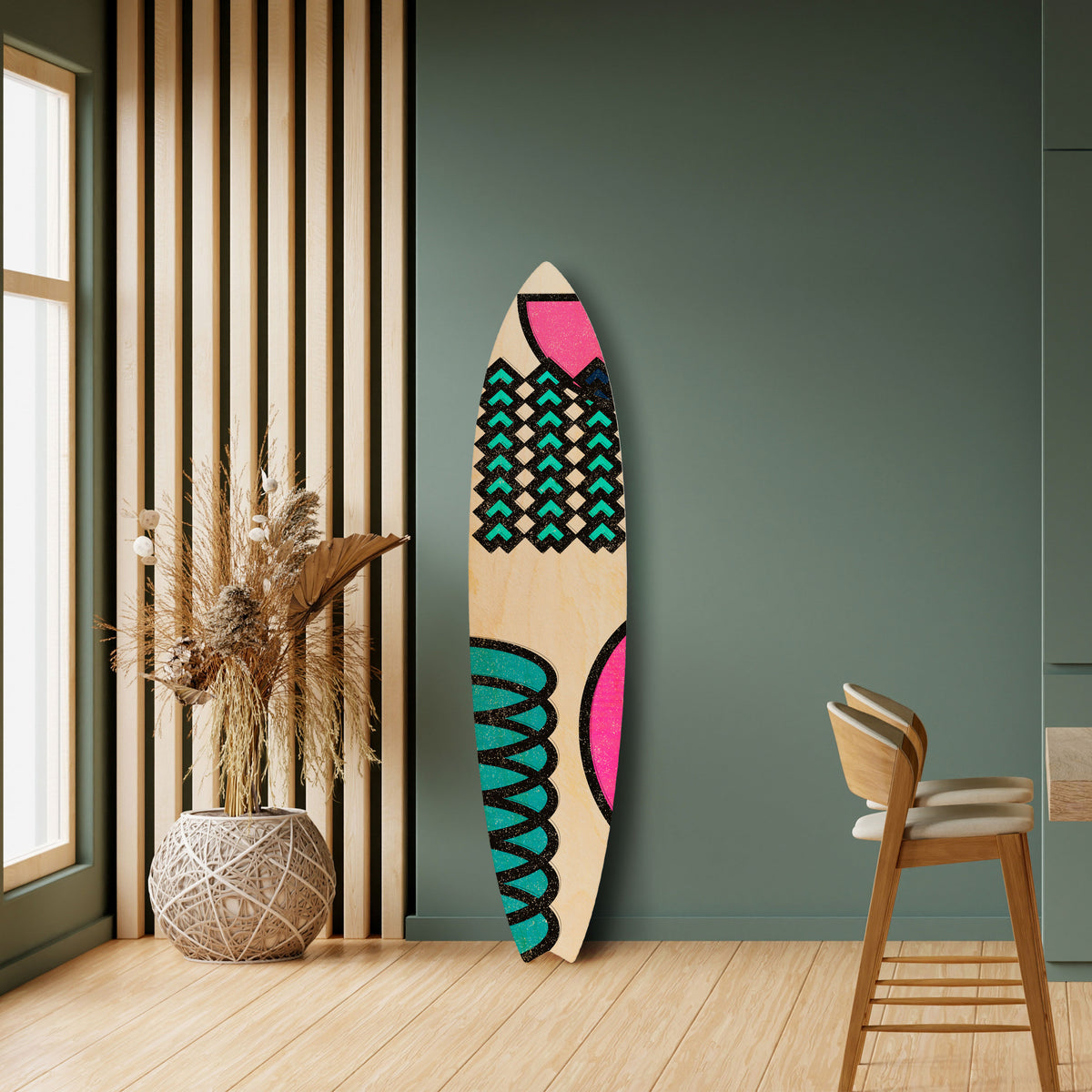 GEOMETRIC RHAPSODY Panel decorativo de tabla de surf