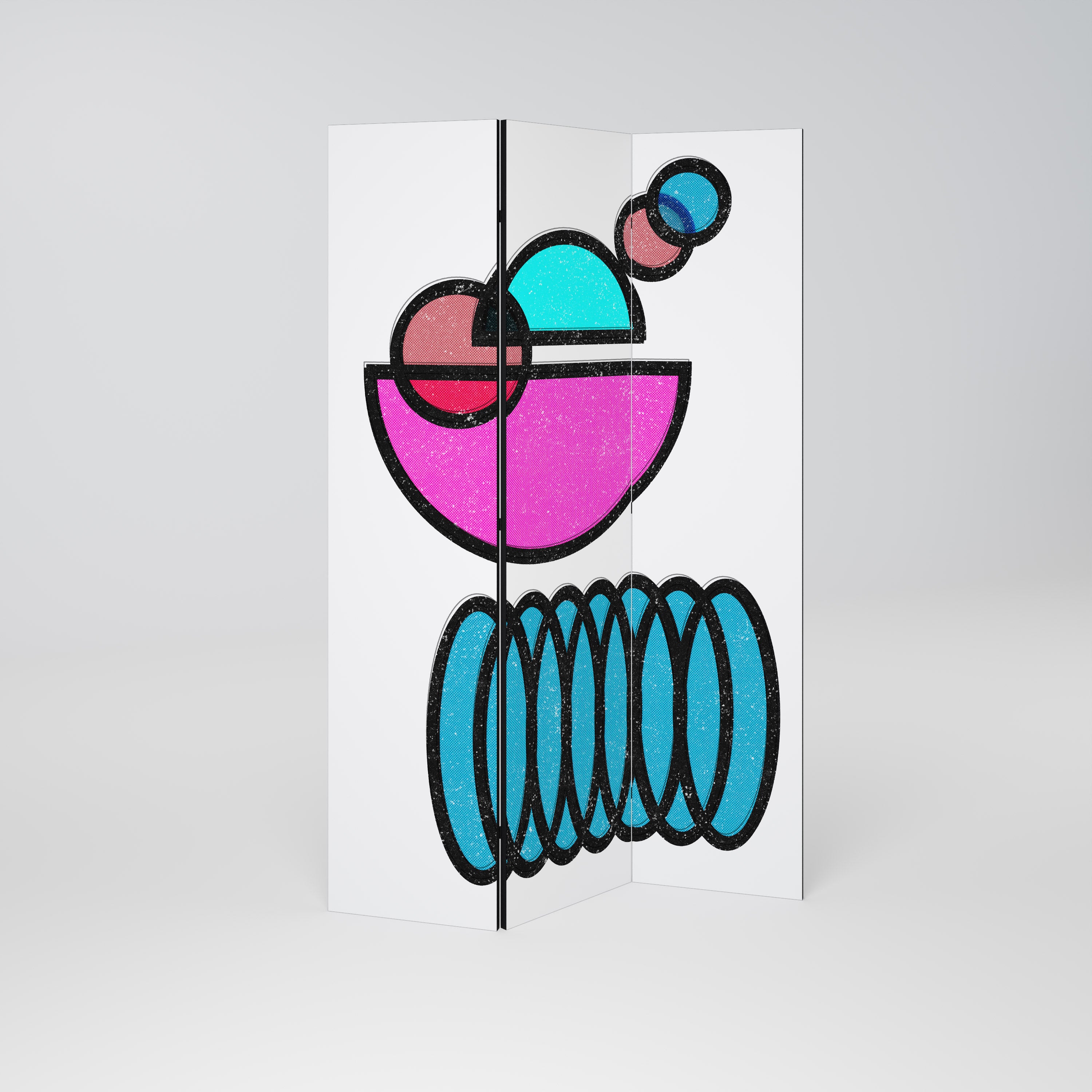 Biombo decorativo de 3 paneles GEOMETRIC RHAPSODY