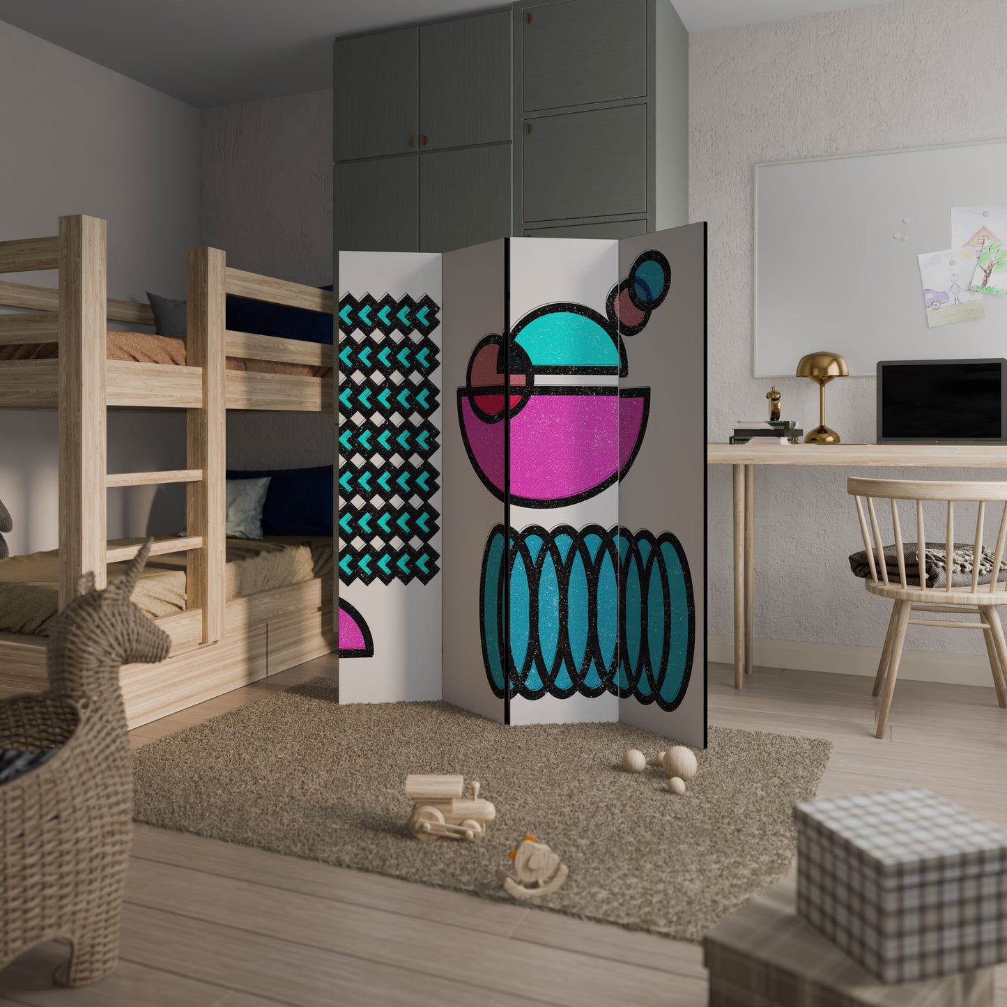 GEOMETRIC RHAPSODY 4-Panel Room Divider