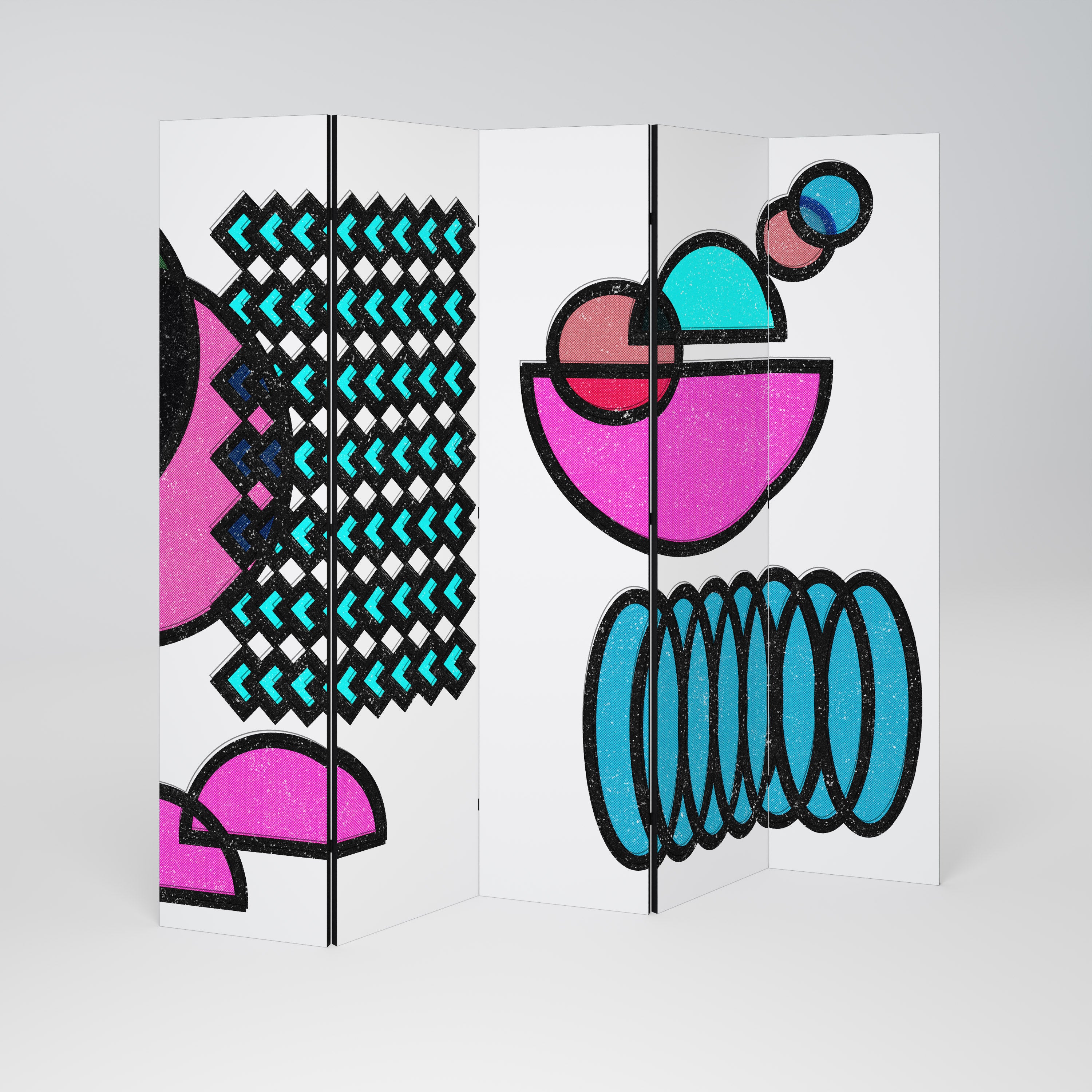 GEOMETRIC RHAPSODY 5-Panel Room Divider