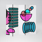 GEOMETRIC RHAPSODY Biombo Decorativo de 5 Paneles