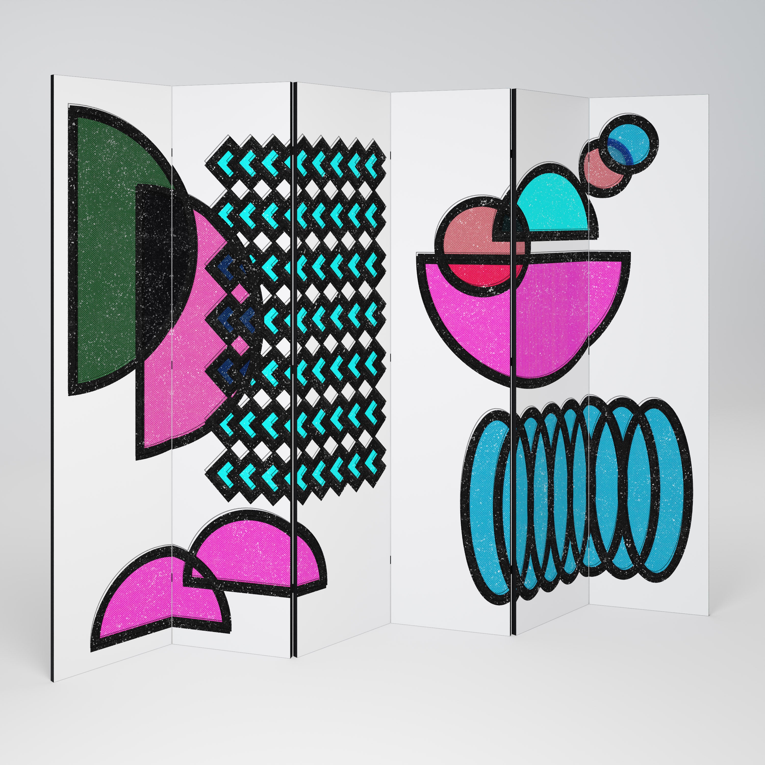 Biombo decorativo de 6 paneles GEOMETRIC RHAPSODY