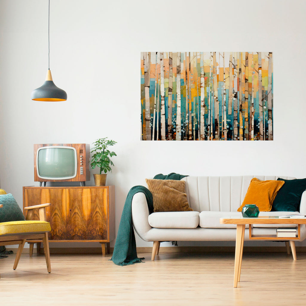 Póster horizontal autoadhesivo CALEIDOSCOPIO DE ABEDUL