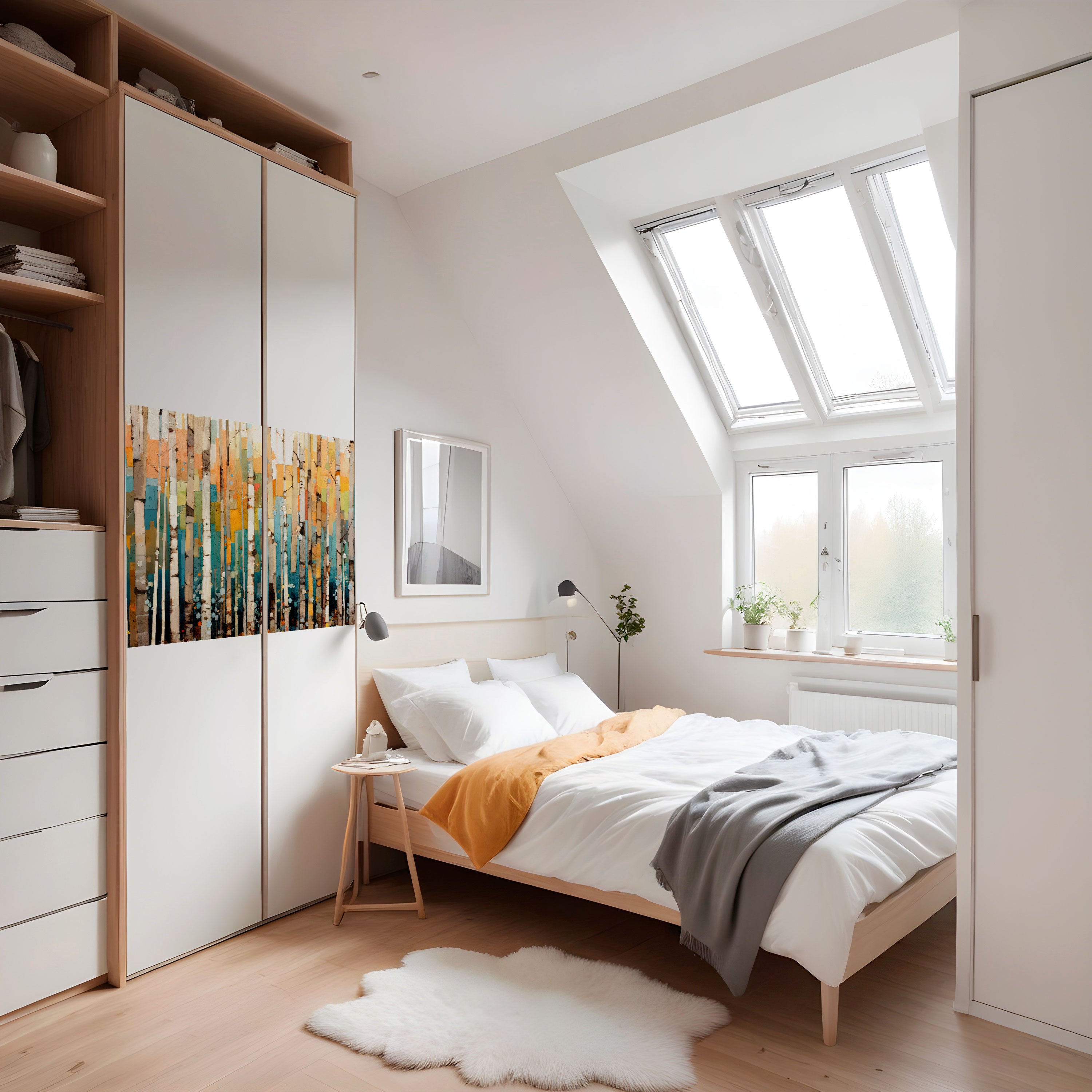 Póster horizontal autoadhesivo CALEIDOSCOPIO DE ABEDUL